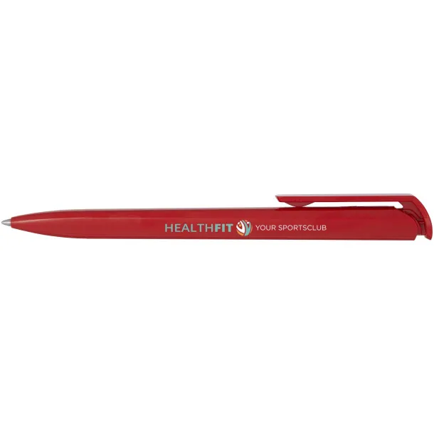 Lucia recycled plastic ballpoint pen (black ink) - Marksman Red
