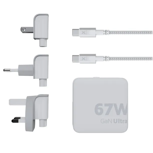 Xtorm XVC2067 GaN Ultra 67W putni punjač s USB-C PD kabelom od 100W - Xtorm Bijela