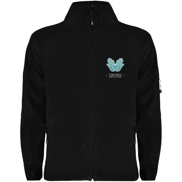 Luciane men's full zip fleece jacket - Roly Solid black