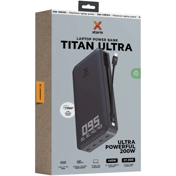 Xtorm XB403 Titan Ultra 27.000 mAh 200W laptop power bank - Xtorm Solid black