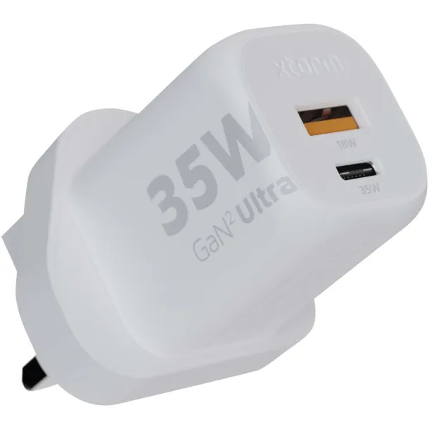 Xtorm XEC035G GaN² Ultra 35W punjač za zidnu utičnicu – UK utikač - Xtorm Bijela