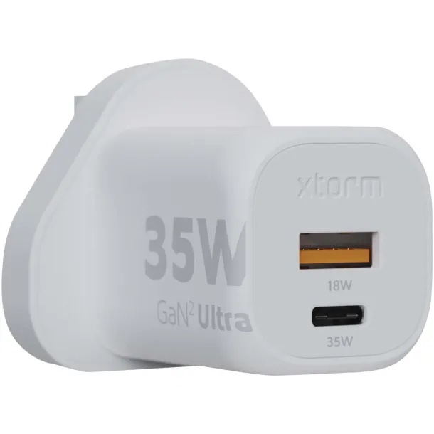 Xtorm XEC035G GaN² Ultra 35W punjač za zidnu utičnicu – UK utikač - Xtorm Bijela