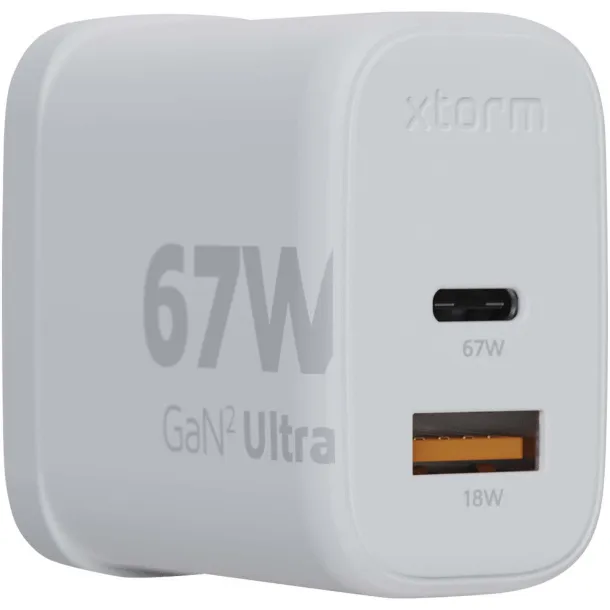 Xtorm XEC067G GaN² Ultra 67W punjač za zidnu utičnicu – UK utikač - Xtorm Bijela