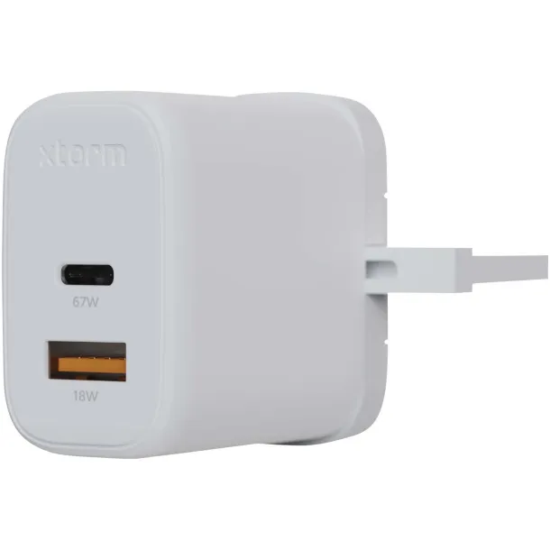Xtorm XEC067G GaN² Ultra 67W punjač za zidnu utičnicu – UK utikač - Xtorm Bijela