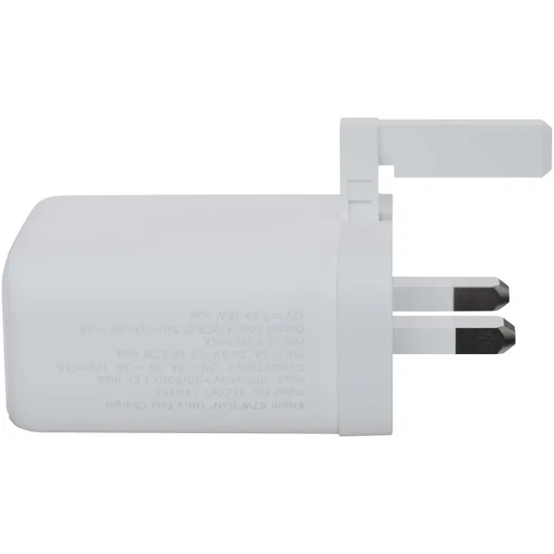 Xtorm XEC067G GaN² Ultra 67W punjač za zidnu utičnicu – UK utikač - Xtorm Bijela