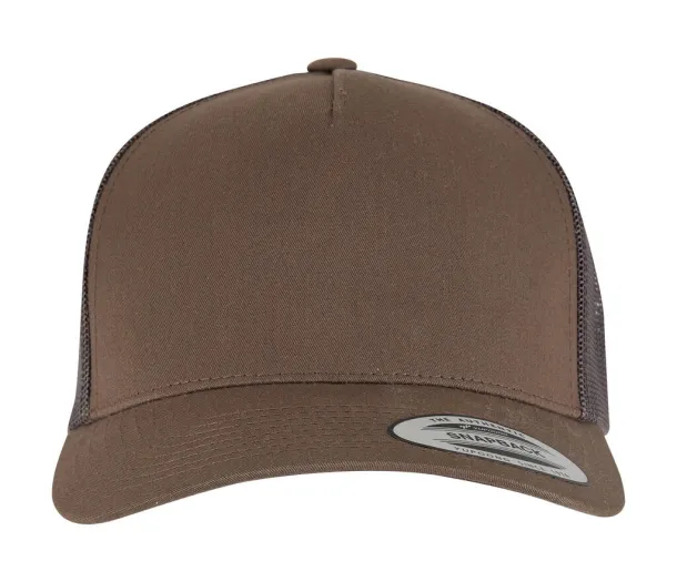  5-Panel Retro Trucker Cap - Flexfit Chocolate Chip Greyish Brown