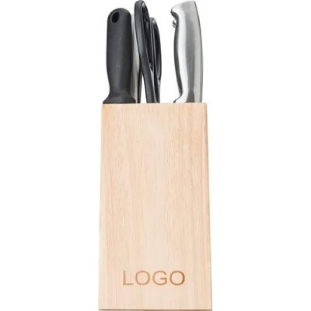  Kitchen knives set wood