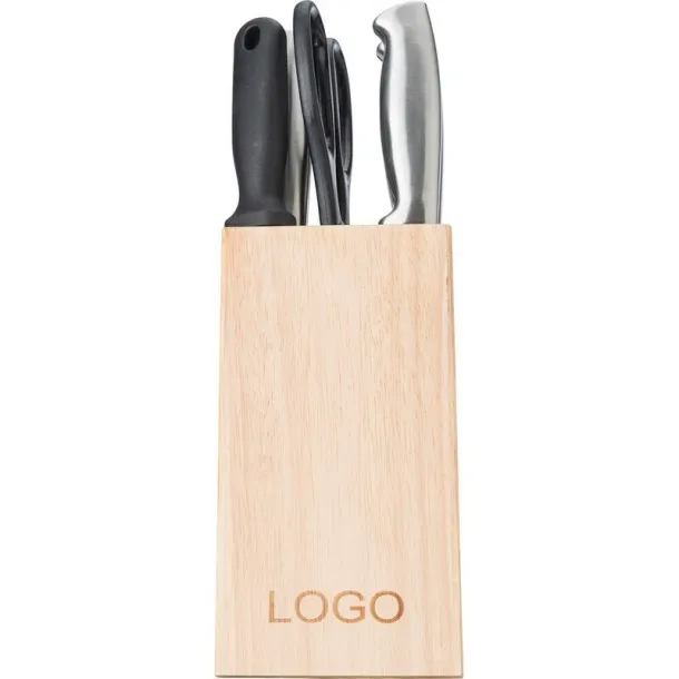  Kitchen knives set wood