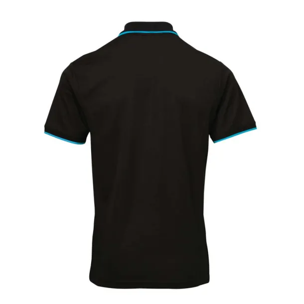  MEN’ S CONTRAST COOLCHECKER POLO - Premier Black Turquoise