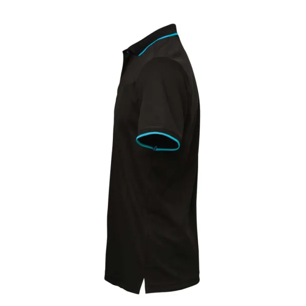 MEN’ S CONTRAST COOLCHECKER POLO - Premier Black Turquoise