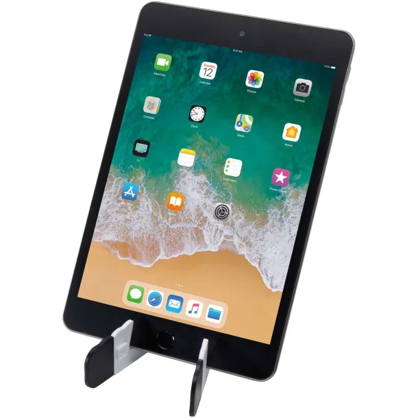 Buna recycled plastic foldable tablet and phone stand White
