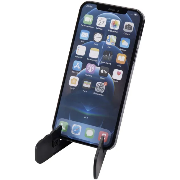 Buna recycled plastic foldable tablet and phone stand Crna