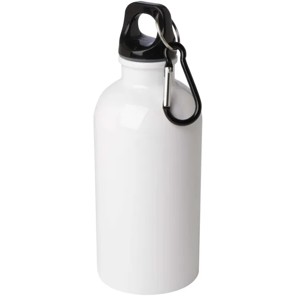 Oregon 400 ml RCS certified single wall stainless steel water bottle with carabiner White