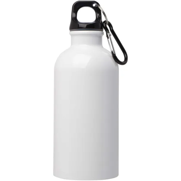 Oregon 400 ml RCS certified single wall stainless steel water bottle with carabiner White