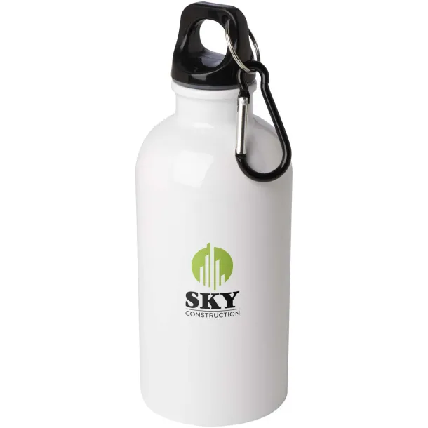 Oregon 400 ml RCS certified single wall stainless steel water bottle with carabiner White