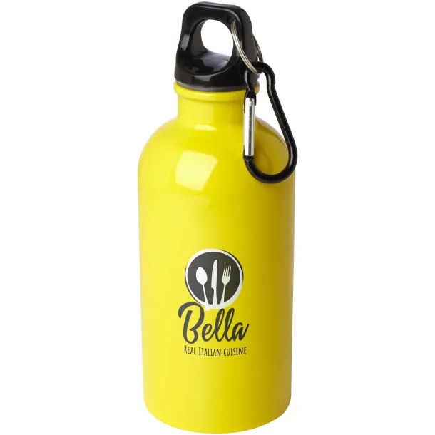 Oregon 400 ml RCS certified single wall stainless steel water bottle with carabiner Yellow