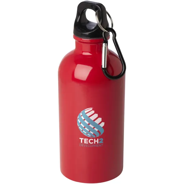 Oregon 400 ml RCS certified single wall stainless steel water bottle with carabiner Red