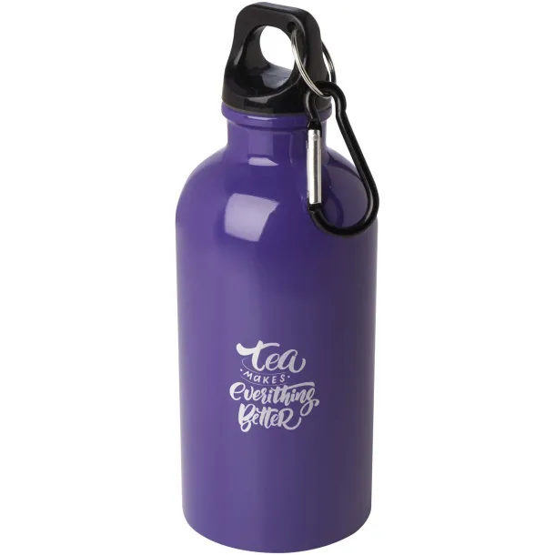 Oregon 400 ml RCS certified single wall stainless steel water bottle with carabiner Purple