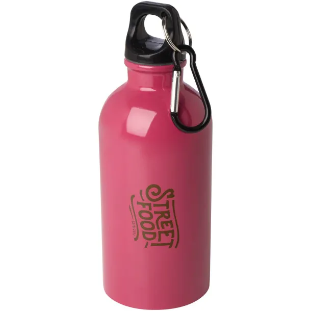 Oregon 400 ml RCS certified single wall stainless steel water bottle with carabiner Magenta