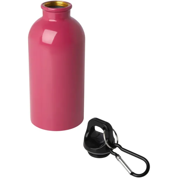 Oregon 400 ml RCS certified single wall stainless steel water bottle with carabiner Magenta
