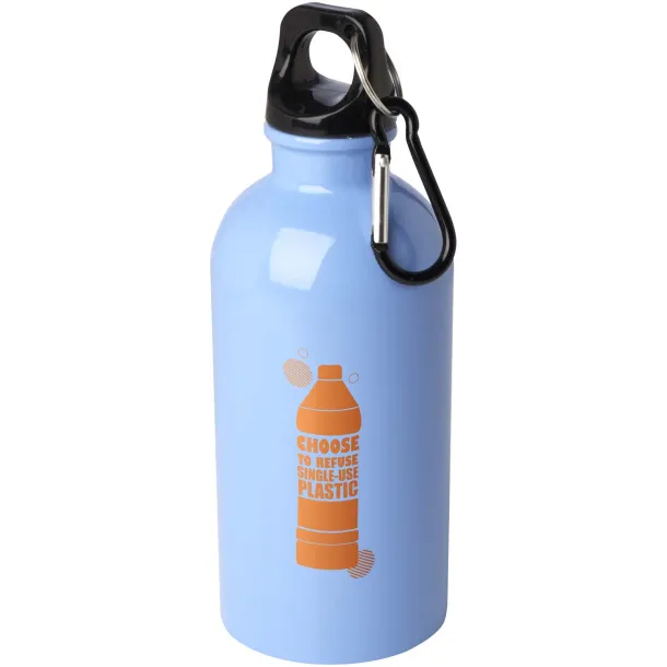 Oregon 400 ml RCS certified single wall stainless steel water bottle with carabiner Cloud Blue