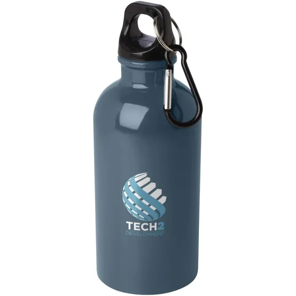 Oregon 400 ml RCS certified single wall stainless steel water bottle with carabiner Hale Blue