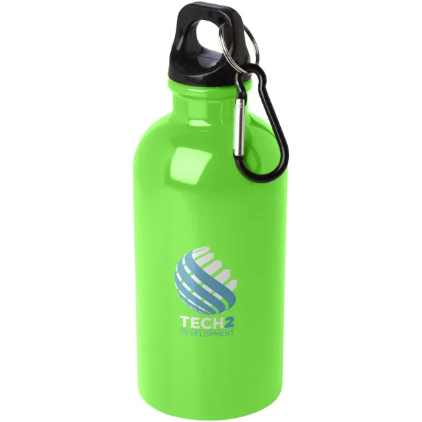 Oregon 400 ml RCS certified single wall stainless steel water bottle with carabiner Apple Green