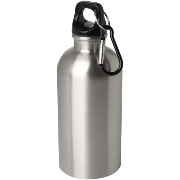 Oregon 400 ml RCS certified single wall stainless steel water bottle with carabiner Silver