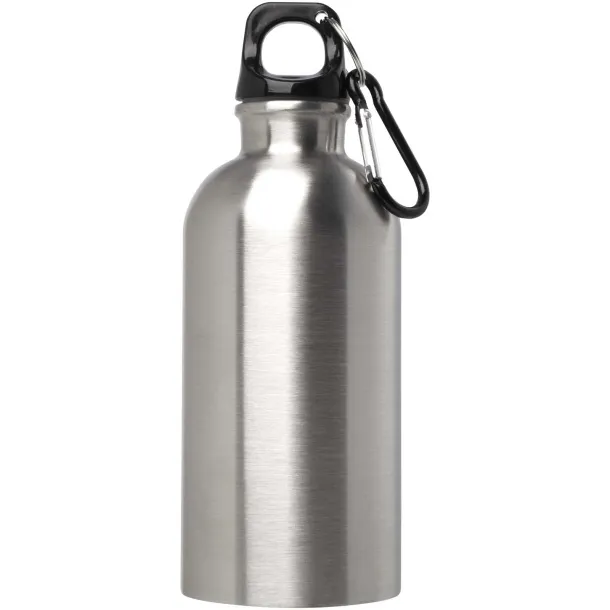 Oregon 400 ml RCS certified single wall stainless steel water bottle with carabiner Silver