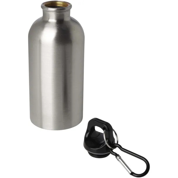 Oregon 400 ml RCS certified single wall stainless steel water bottle with carabiner Silver