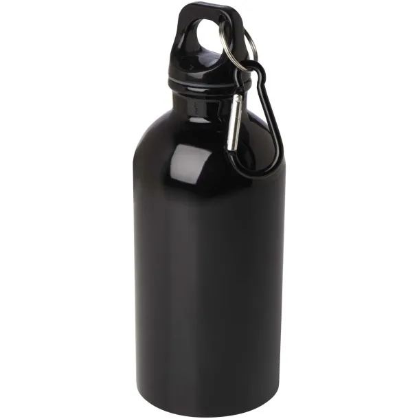 Oregon 400 ml RCS certified single wall stainless steel water bottle with carabiner Solid black