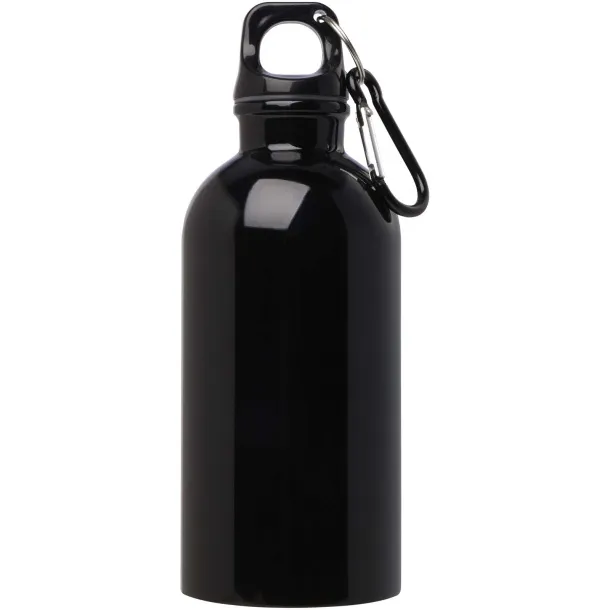 Oregon 400 ml RCS certified single wall stainless steel water bottle with carabiner Solid black