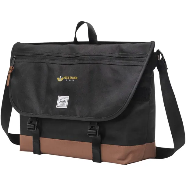 Herschel Cove recycled messenger bag 22.5L - Herschel Solid black