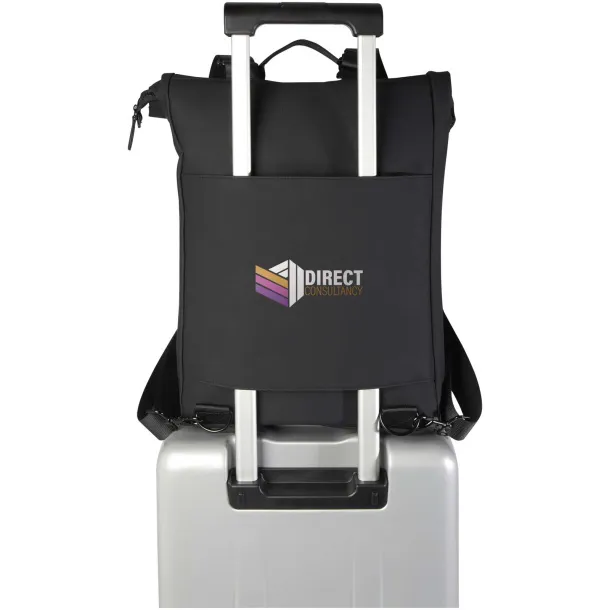 Turner 15.6" GRS recycled roll-top laptop backpack 12L Solid black