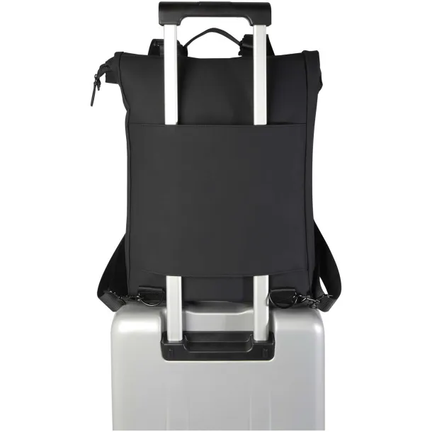 Turner 15.6" GRS recycled roll-top laptop backpack 12L Solid black