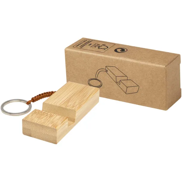 Bosona bamboo phone holder with keychain Wood