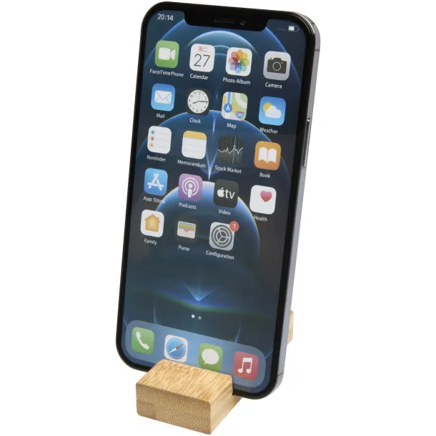 Bosona bamboo phone holder with keychain Wood