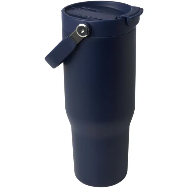 Bronx 900 ml RCS recycled stainless steel copper vacuum insulated tumbler with dual function lid Navy Blue