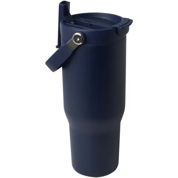 Bronx 900 ml RCS recycled stainless steel copper vacuum insulated tumbler with dual function lid Navy Blue