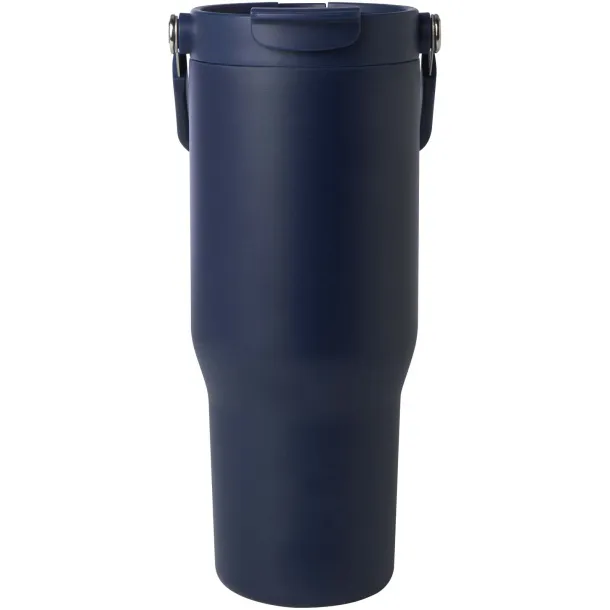 Bronx 900 ml RCS recycled stainless steel copper vacuum insulated tumbler with dual function lid Navy Blue
