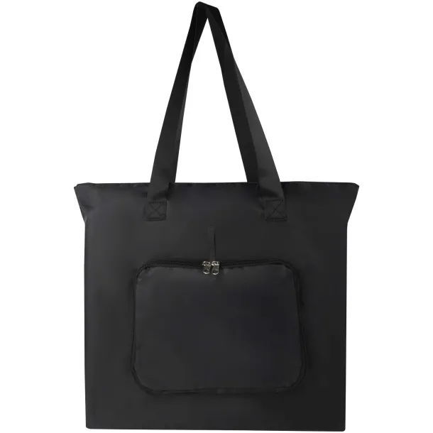 EcoFold RPET foldable tote bag 16L Solid black