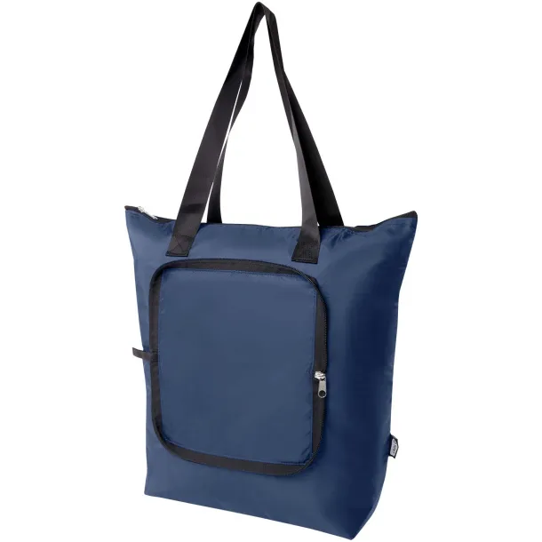 EcoFold RPET foldable tote cooler bag 15L Navy Blue
