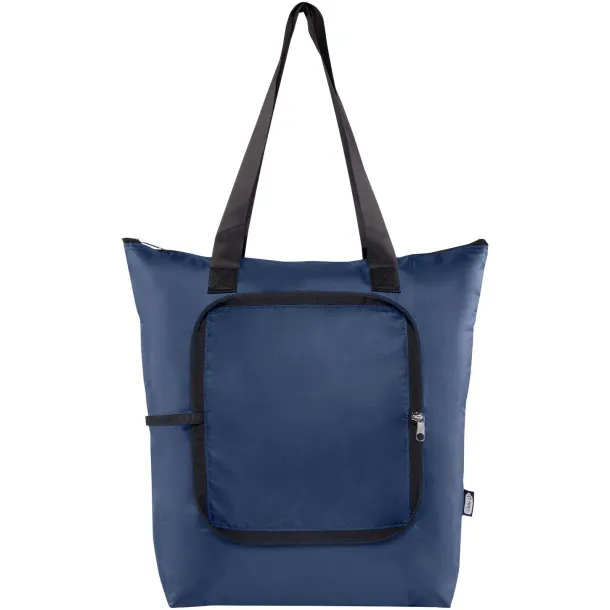 EcoFold RPET foldable tote cooler bag 15L Navy Blue
