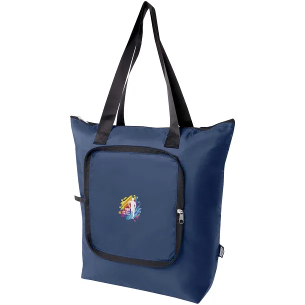 EcoFold RPET foldable tote cooler bag 15L Navy Blue