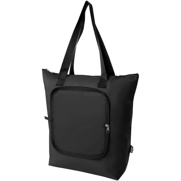 EcoFold RPET foldable tote cooler bag 15L Solid black