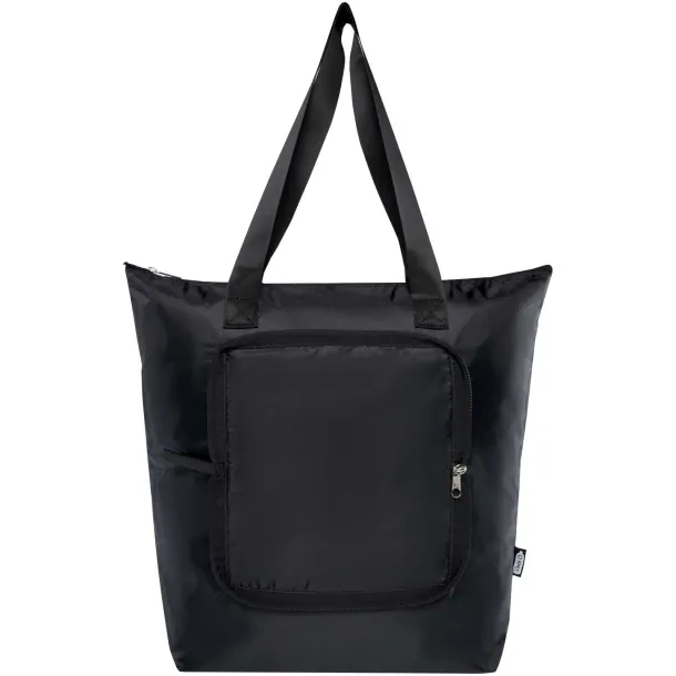EcoFold RPET foldable tote cooler bag 15L Solid black