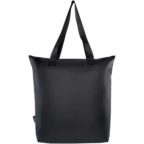 EcoFold RPET foldable tote cooler bag 15L Solid black