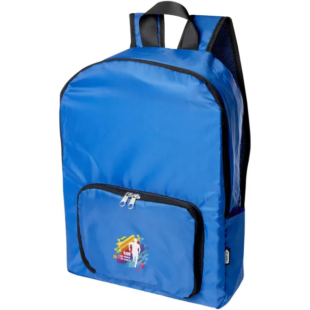 EcoFold RPET foldable backpack 15L Royal blue