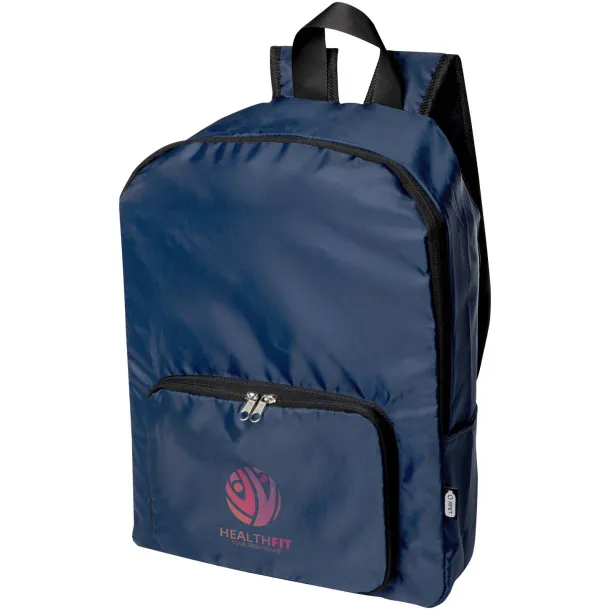 EcoFold RPET foldable backpack 15L Navy Blue