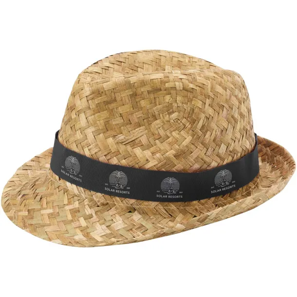 Pricus straw hat Solid black Natural